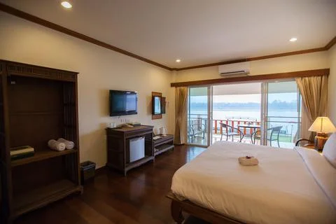 Interior standard room with bed Stock Photos