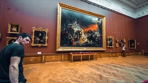 Interior of the State Russian Museum Video stock 77418433