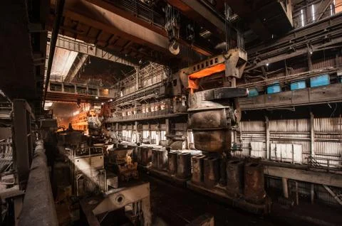 Interior of a steel mill Stock Photos