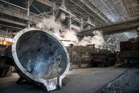Interior of a steel mill Stock Photos