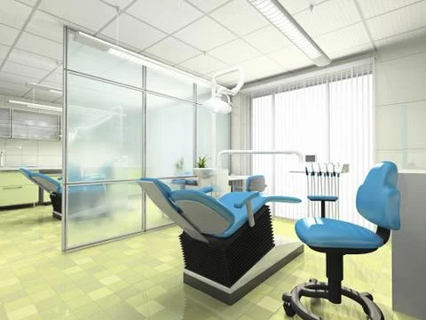 Interior of a stomatologic cabinet Stock Illustration