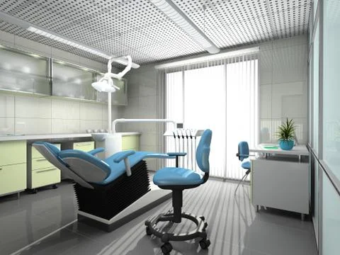 Interior of a stomatologic cabinet Stock Illustration