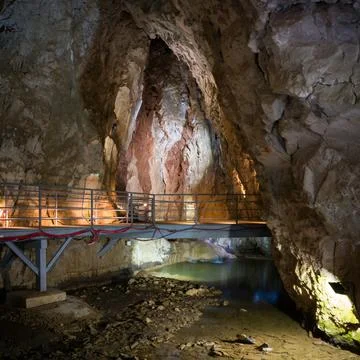 The interior of Stopica cave, cave is located on the slopes of the Zlatibor Stock Photos
