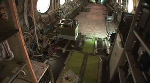 Interior of a stripped airplane Video stock 7136598