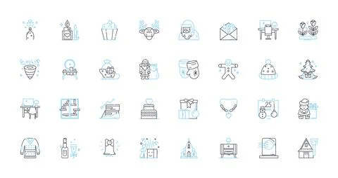 Interior styling service linear icons set. Aesthetics, Minimalism, Elegance Stock Illustration