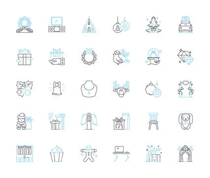 Interior styling service linear icons set. Aesthetics, Minimalism, Elegance Stock Illustration
