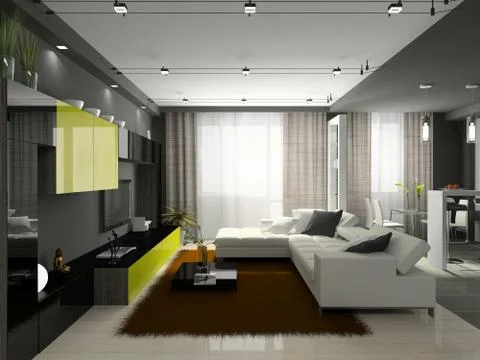 Interior of the stylish apartment Stock Illustration