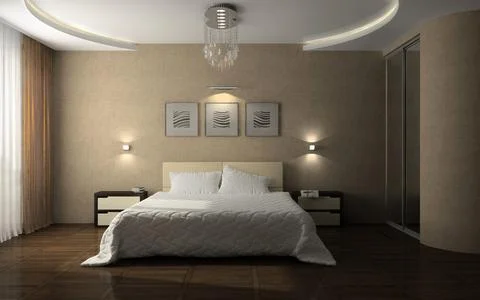 Interior of the stylish bedroom Stock Illustration