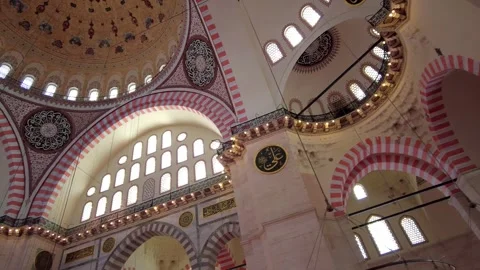 The interior of the Suleymaniye Mosque Stock Footage 319726214