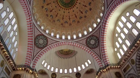 The interior of the Suleymaniye Mosque Stock Footage 319726359