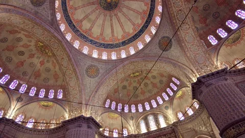 The interior of the Sultan Ahmed Mosque (Blue Mosque) Stock Footage 319726021