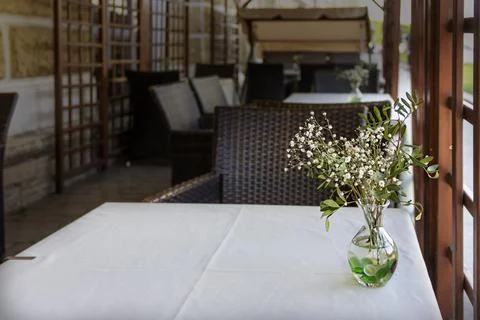 Interior of a summer cafe Stock Photos
