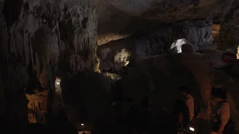 Interior of Sung Sot Cave in Ha Long Bay, Vietnam Stock Footage 329661867