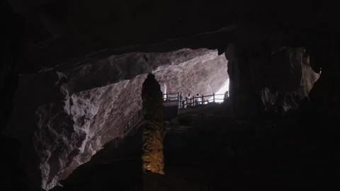 Interior of Sung Sot Cave in Ha Long Bay, Vietnam Video stock 329662075