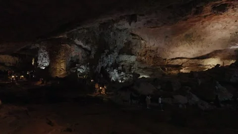 Interior of Sung Sot Cave in Ha Long Bay, Vietnam Stock Footage 329662783