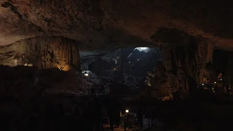 Interior of Sung Sot Cave in Ha Long Bay, Vietnam Stock Footage 329662887