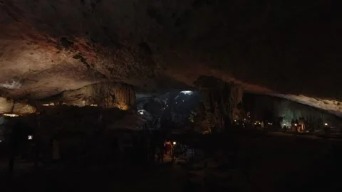 Interior of Sung Sot Cave in Ha Long Bay, Vietnam Stock Footage 329662977