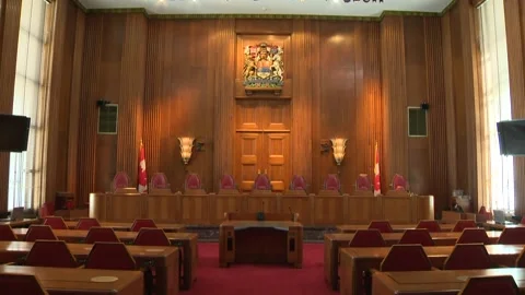 Interior of Supreme Court Of Canada - Various angles of courtroom Stock Footage
