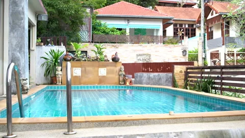 Interior swimming pool in hotel Stock Footage 91828129