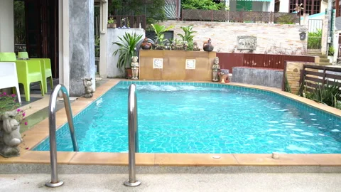 Interior swimming pool with Jacuzzi in the hotel Stock Footage 91828600