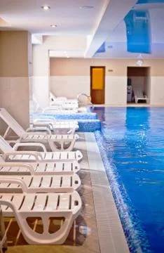 Interior of swimming pool Stock Photos