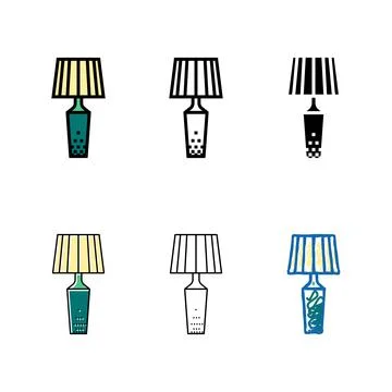 Interior table clean lamp color icon vector Illustrazione stock
