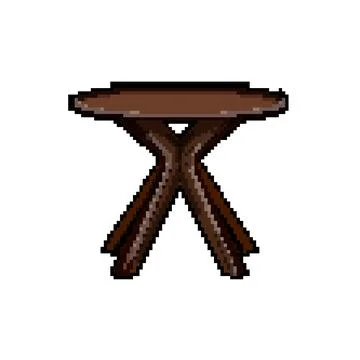 Interior table dining pixel art vector illustration Stock Illustration