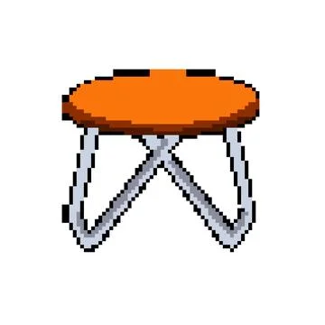 Interior table dining pixel art vector illustration Stock Illustration