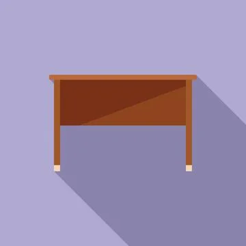 Interior table icon flat vector. Wood desk Stock Illustration