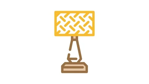 Interior table lamp color icon animation Stock Footage 327272557