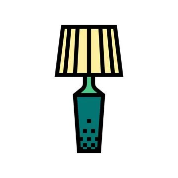 Interior table lamp color icon vector illustration Illustrazione stock