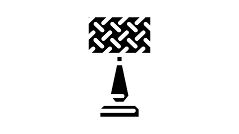 Interior table lamp glyph icon animation Stock Footage 326747007