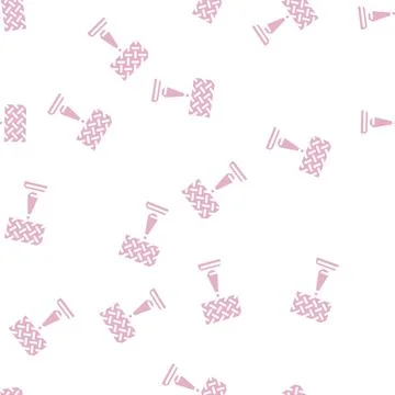 Interior table lamp glyph vector seamless pattern Stock Illustration