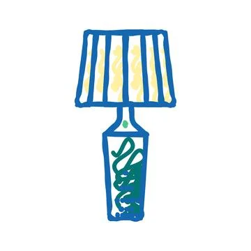 Interior table lamp icon doodle illustration Illustrazione stock