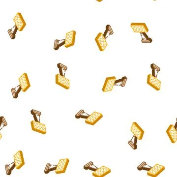 Interior table lamp isometric icon seamless pattern Stock Illustration