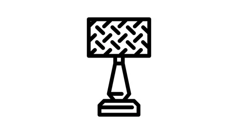 Interior table lamp line icon animation Stock Footage 326766732