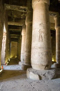 Interior, Temple of Abydos, Egypt Stock Photos