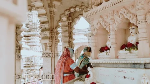 Interior Of Temple, India. Video stock 107277696