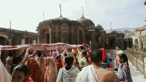 Interior of Temple, India. 스톡 동영상 107277806