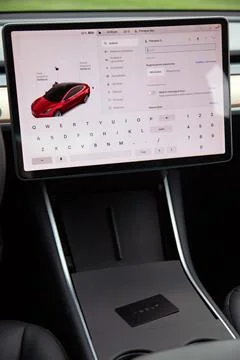 Interior of Tesla Stock Photos