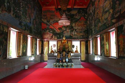 Interior of a thai temple Stock Photos