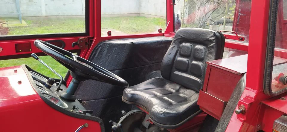 The interior of the tractor cab Stock Photos