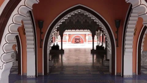 The interior is in a traditional oriental style. Stock Footage 149191984