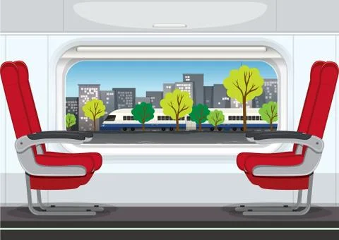 An interior of train Illustrazione stock