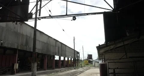 Interior train repairs factory in Cuba Stock Footage 62379223