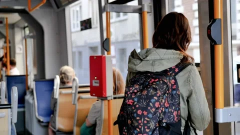 Interior of tram in Germany. Stock Footage 131679113