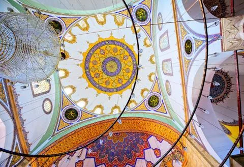 Interior of a turkish mosque Stock Photos
