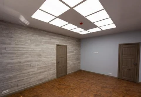 Interior of typical office - empty room - without furniture after construction Stock Photos