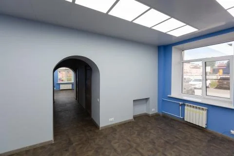 Interior of typical office - empty room - without furniture after construction Stock Photos