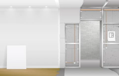 Interior under construction Stock Illustration